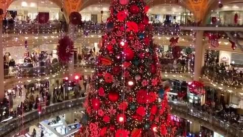 Shopping mall in Paris displays breathtaking Christmas decorations