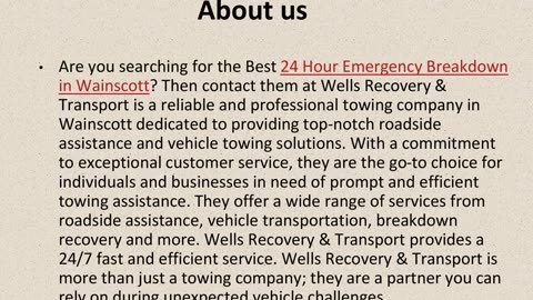 Best 24 Hour Emergency Breakdown in Wainscott.