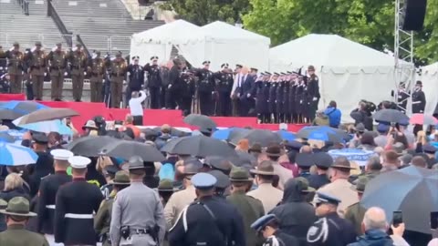 Dementia Joe Trips and Almost Falls at DC Event Honoring Fallen Officers