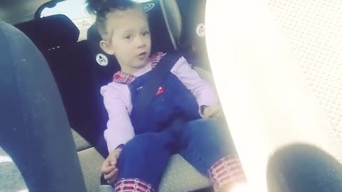 Little girl adorably upset her drink is all gone