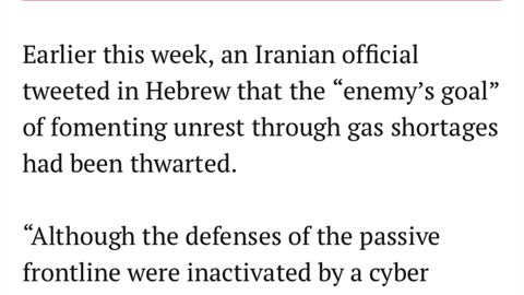 In the news Iran blames United States and Israel for cyber attacks on fuel gas stations.