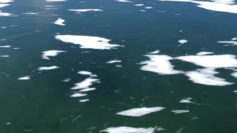 Ice Skating on Frozen See-Through Lake