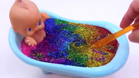 Satisfying Video l Mixing All Store Bought Slime Smoothie into Bathtub Baby