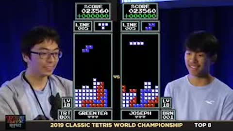 Greatest Classic Tetris Match EVER! Greentea vs. Joseph EPIC 2019 CTWC Quarterfinal FULLSCREEN 2