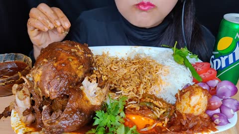 ASMR EATING WHOLE CHICKEN CURRY WITH RICE+EGG CURRY EATING l BIG BITES l FOOD VIDEOS