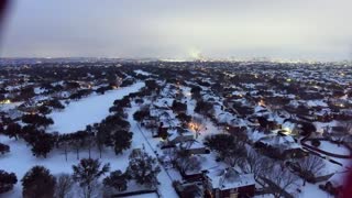 February 2021 Evening Snow Flight in DFW