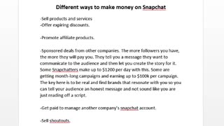 Making Money On Snapchat 4