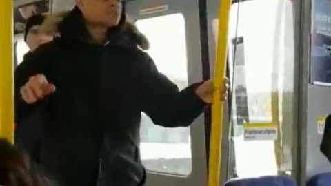 "Get the f*ck up, Swede!" Here a violent immigrant thug shouts and intimidates