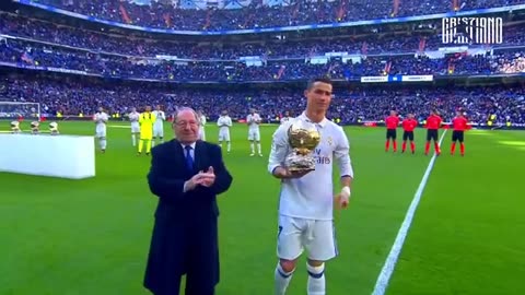 CRISTIANO RONALDO - ALL BALLON D'OR PRESENTATION AT SANTIAGO BERNABEAU