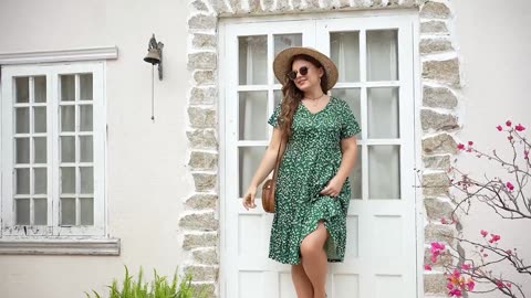 Women's Plus Size Casual Summer Tiered Dresses Short Sleeve Scoop Neck