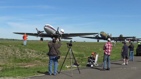 75th Anniversary of D DAY C 47's at Waterbury Oxford Airport before heading to England