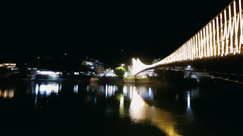 Night view at Rishikesh city in India | Beautiful Ganga night view in 🇮🇳