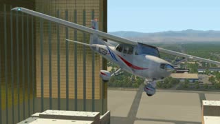 Airplane Cessna 172 Landing On The Road / X-Plane 11