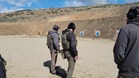 Shooting steel targets on the duelling tree