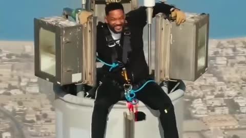 Hollywood star Will Smith on top of Burj khalifa