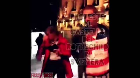 IL POPOLO PROTESTA IN SVIZZERA DAVANTI AL CASTELLO DEI ROTHSCHILD.🇨🇭👍