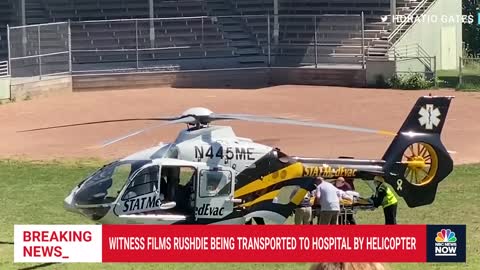 Watch: Salman Rushdie Carried Into Helicopter After Being Stabbed At Lecture