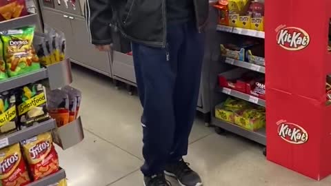 Drunk Gas Station Worker Tries To Moonwalk