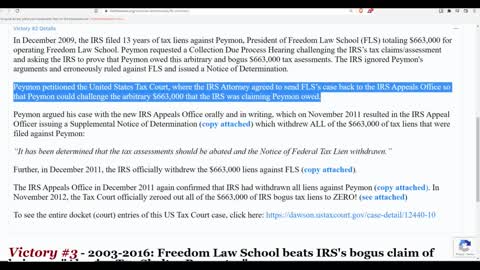 How Freedom Law School forced the IRS to withdraw 12 years of TAX LIENS totaling >$660k!