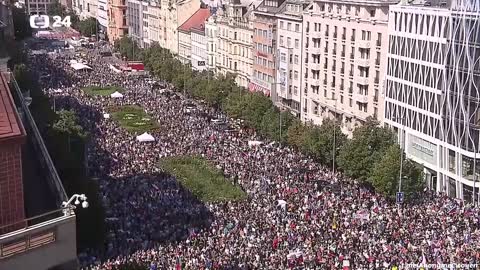 Prague: Czech Republic: anti government protests on September 3, 2022