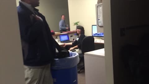 Man Shrieks At Gorilla Mask Office Prank