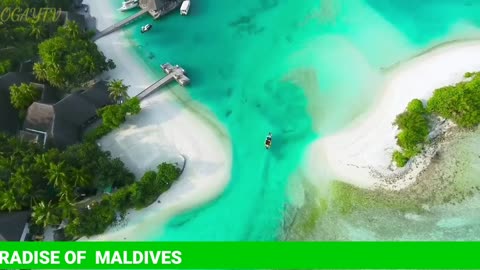 paradise of maldives view of drone