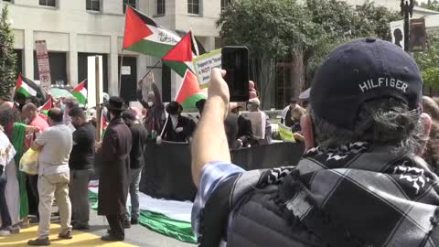 Protestan junto a la Casa Blanca contra la firma de los Tratados de Abraham