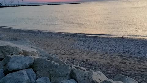 Sunset in Goderich Main Beach Ontario Canada