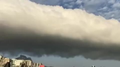 Crazy cloud formation over beach in Rio de Janeiro