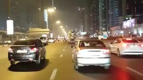 Fast Bike Driving on Dubai Main 6 Lane Road Part 1 (E 11 (Sheikh Zayed Road))