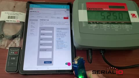 Android Ohaus Defender 3000 Scale Wireless Weight & iScanBrowser Scanfob® PX20