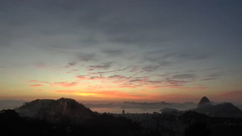 Rio de Janeiro City View Time Lapse Epic Sky Before Sunrise in 4K