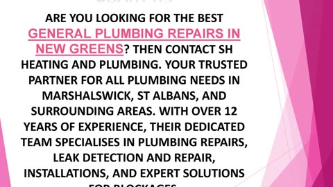 Best General Plumbing Repairs in New Greens