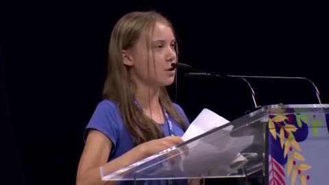 Greta Thunberg says "blah blah blah" and the crowd cheers