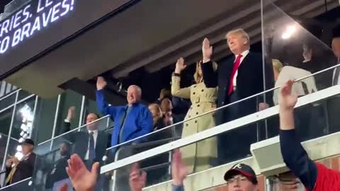 President Trump Does Tomahawk Chop @ Game 4 of World Series