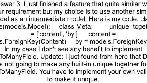 How to have a many to many relation that enforces uniqueness when I use an intermediate model