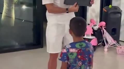 Cristiano Ronaldo surprise his kids with golden youtube