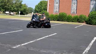 Slow speed motorcycle skills with a special guest