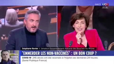 Stéphane Ravier à l'écart du plateau parce qu'il n'est pas vacciné Covid 19 Plandémie Coronavirus