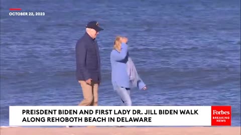 Biden About US Hostages Taken By Hamas As He Walks Delaware Beach With First Lady