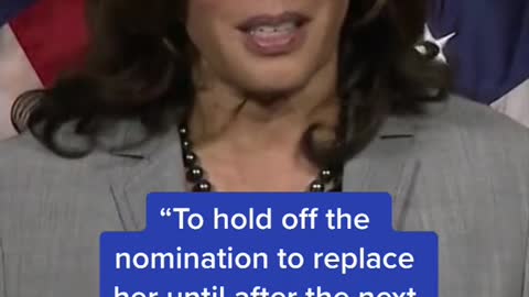 Kamala Harris weighed in on the Supreme Court vacancy.