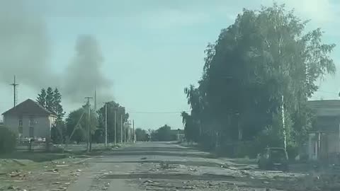 Ukrainian Vehicle Driving Through Sudzha