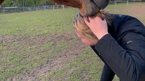 Horse Has Her by the Hair