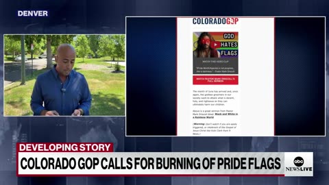 Colorado GOP calls for burning of Pride flags