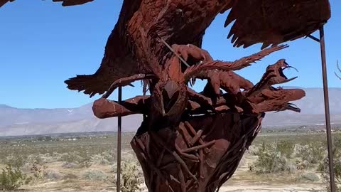 Anza Borrego Eagle’s nest and Snake sculpture.