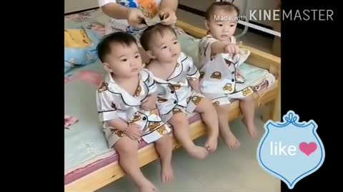 Chinese triplets funny videos