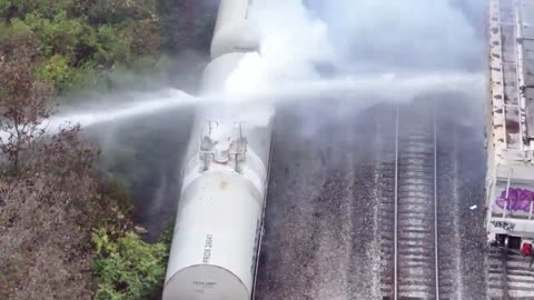 9/24/2024: Ohio: Crews working to cool tanker after styrene leak in railyard near Cleves, Whitewater Twp. area 6m