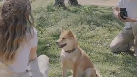 Dog picture with boy and girl