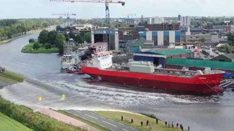 Drone view of cement carrier NORDEN