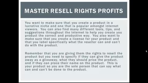 Master Resell Rights Profits